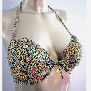 Nwt Victorias Secret Mosaic Garden The Ruffle Fabulous Swim Bikini Top 34B